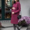 Серое тёплое платье для беременных и кормящих Denise Warm Весна 20