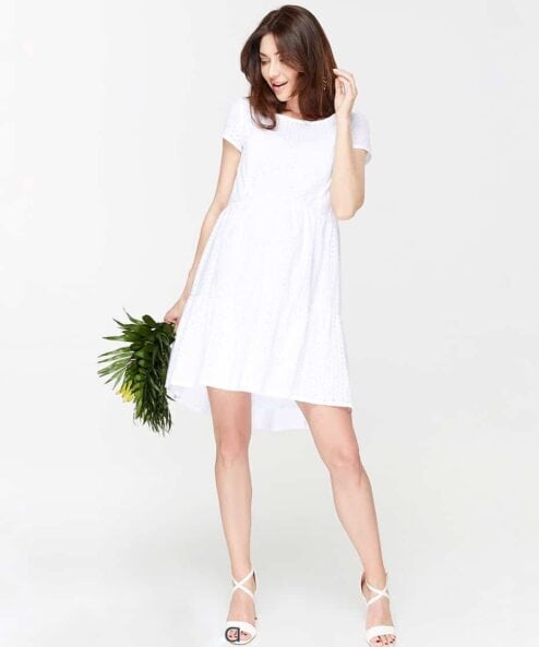 Белое платье для беременных и кормящих мам Amy — изображение 2