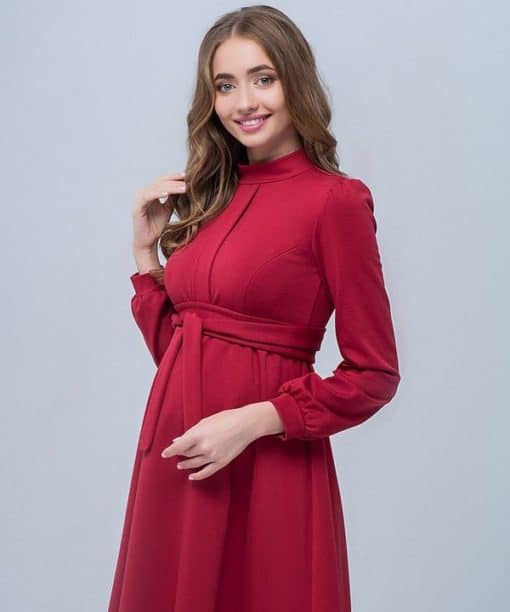 Бордовое платье для беременных и кормящих мам Rebecca Бордовое платье для беременных и кормящих мам Rebecca — изображение 5