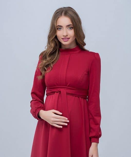 Бордовое платье для беременных и кормящих мам Rebecca Бордовое платье для беременных и кормящих мам Rebecca — изображение 6