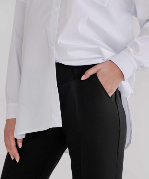 Черные базовые брюки для будущих и кормящих мам Eleganza — изображение 3