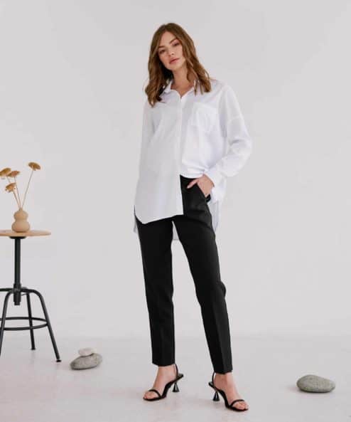 Черные базовые брюки для будущих и кормящих мам Eleganza — изображение 4