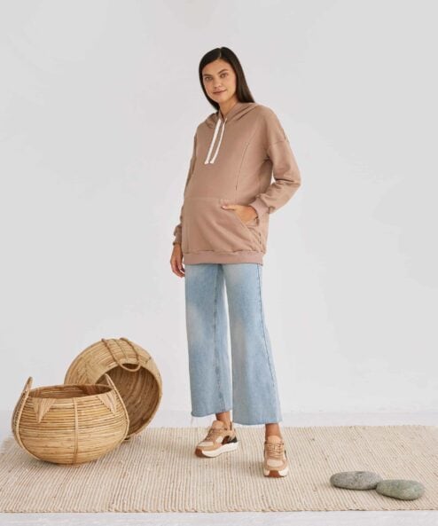 Кофейное худи для беременных и кормящих мам Kendal — изображение 3