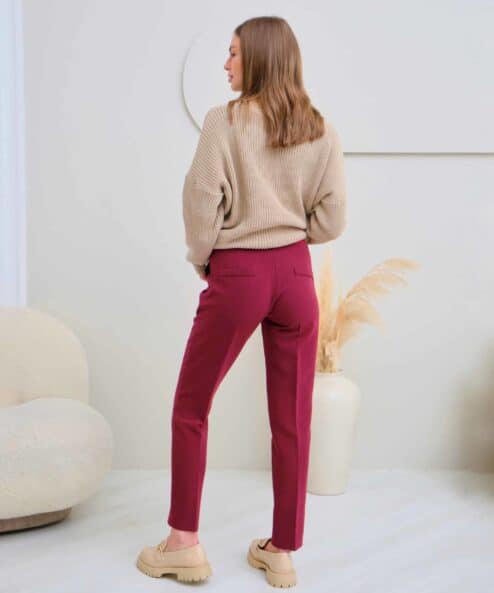 Вишневые базовые брюки для будущих и кормящих мам Eleganza — изображение 7