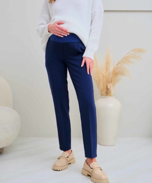 Синие базовые брюки для будущих и кормящих мам Eleganza — изображение 2