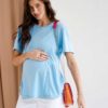 Розовая футболка для будущих и кормящих мам Terry Новинки 27
