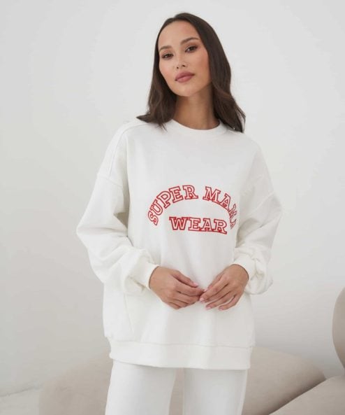 Молочный свитшот для будущих и кормящих мам Super Mama