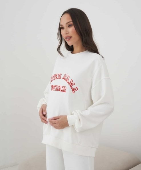 Молочный свитшот для будущих и кормящих мам Super Mama — изображение 3