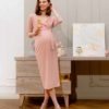 Голубое платье-комбинация для беременных и кормящих Karmen Вечерние платья 24