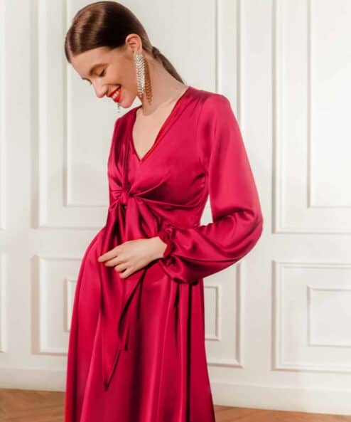 Вишневое платье для беременных и кормящих Blush — изображение 4