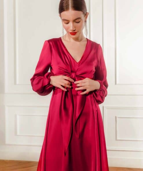 Вишневое платье для беременных и кормящих Blush — изображение 5