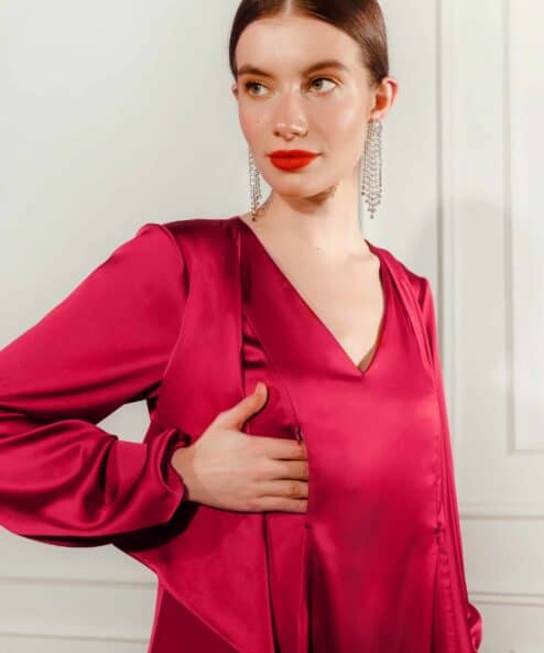 Вишневое платье для беременных и кормящих Blush — изображение 2