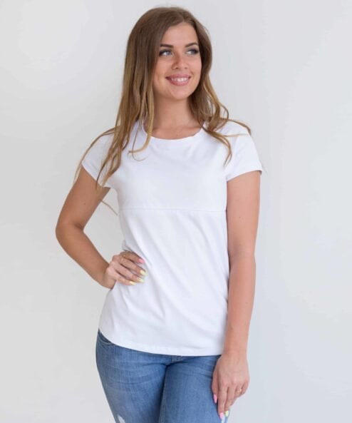 Белая футболка для будущих и кормящих мам Alexa Белая футболка для будущих и кормящих мам Alexa — изображение 3