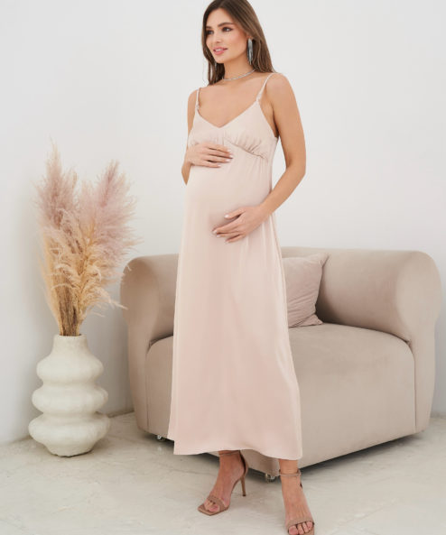 Бежевое платье для будущих и кормящих мам Karmen NEW — изображение 5