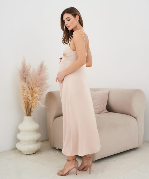 Бежевое платье для будущих и кормящих мам Karmen NEW — изображение 11