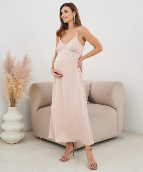 Бежевое платье для будущих и кормящих мам Karmen NEW — изображение 7