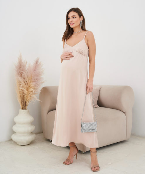 Бежевое платье для будущих и кормящих мам Karmen NEW — изображение 10