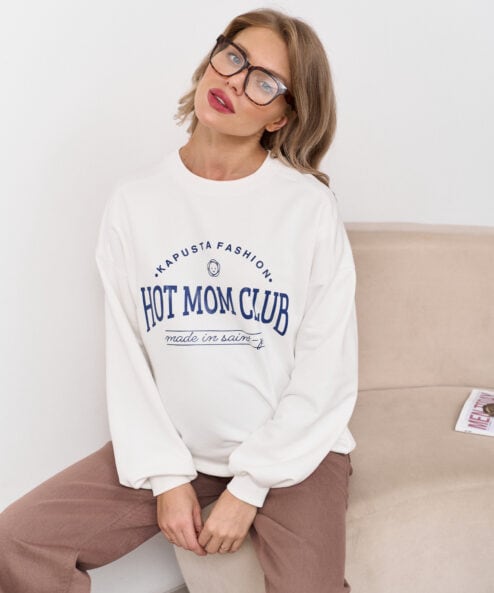 Молочный свитшот для будущих и кормящих мам Hot Mom