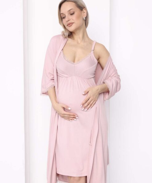 Розовый домашний комплект для будущих и кормящих мам Stella