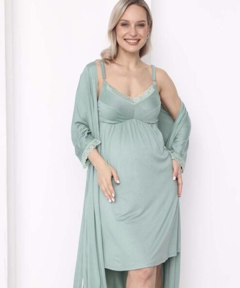 Оливковый домашний комплект для будущих и кормящих мам Stella