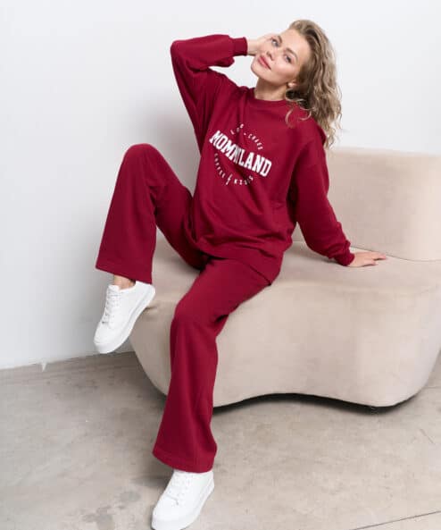 Бордовые брюки для будущих и кормящих мам Flex New