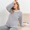 Кофейная тельняшка для будущих и кормящих мам Marina New Весна 19