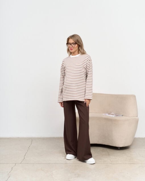 Кофейная тельняшка для будущих и кормящих мам Marina New — изображение 6