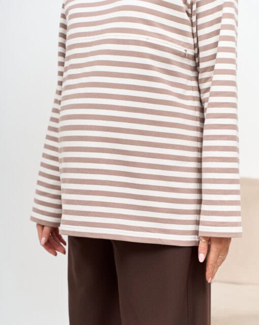 Кофейная тельняшка для будущих и кормящих мам Marina New — изображение 7