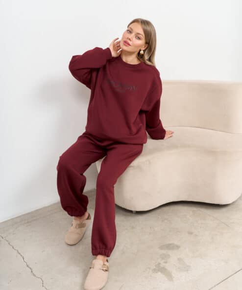 Темно-бордовые теплые брюки для будущих и кормящих мам Trix Warm — изображение 7