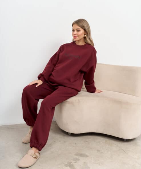 Темно-бордовые теплые брюки для будущих и кормящих мам Trix Warm — изображение 4