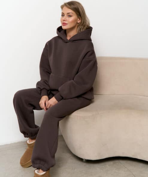 Кофейные теплые брюки для будущих и кормящих мам Trix Warm — изображение 5