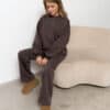 Кофейные теплые брюки для будущих и кормящих мам Trix Warm Спортивный костюм 21