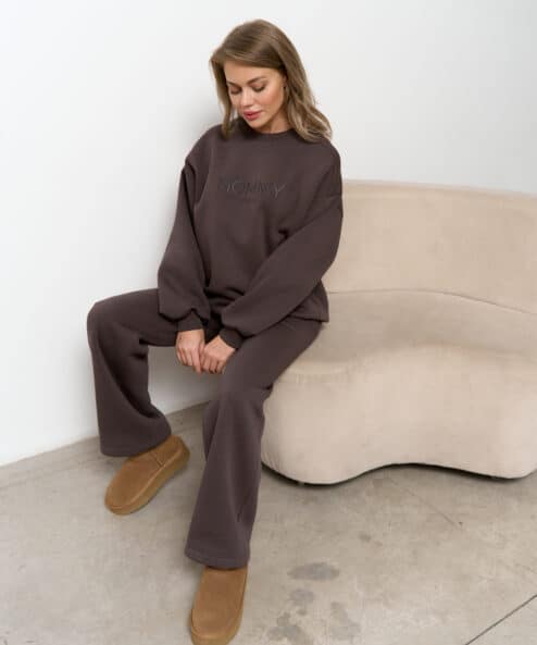 Кофейные теплые брюки для будущих мам Flex Warm