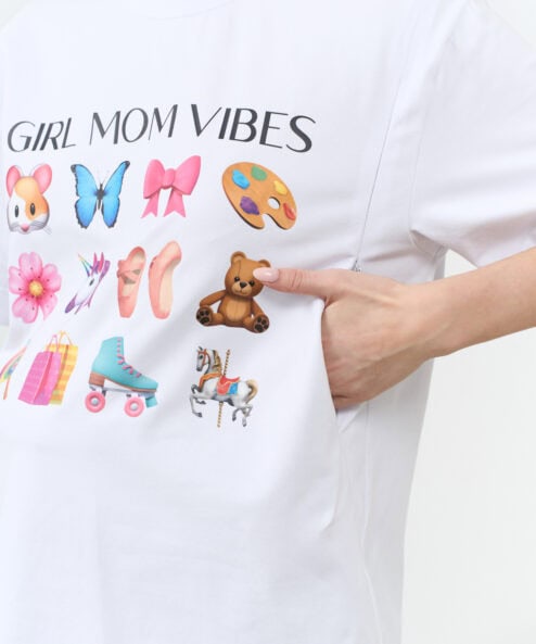 Alternative view of Белая футболка для будущих и кормящих мам Girl Mom Vibes