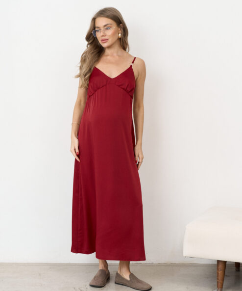 Брусничное платье для будущих и кормящих мам Karmen NEW