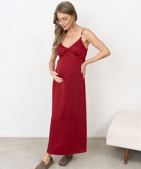 Брусничное платье для будущих и кормящих мам Karmen NEW — изображение 8