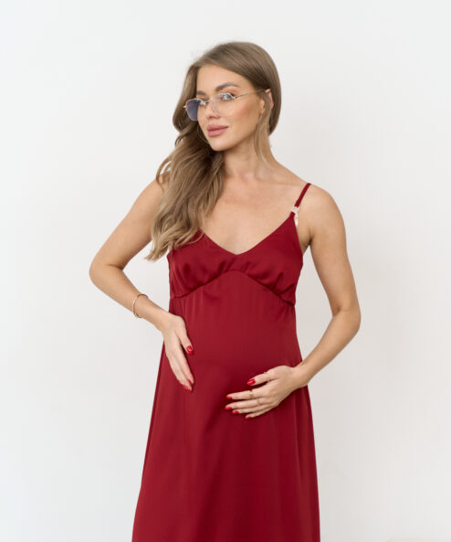 Брусничное платье для будущих и кормящих мам Karmen NEW — изображение 5