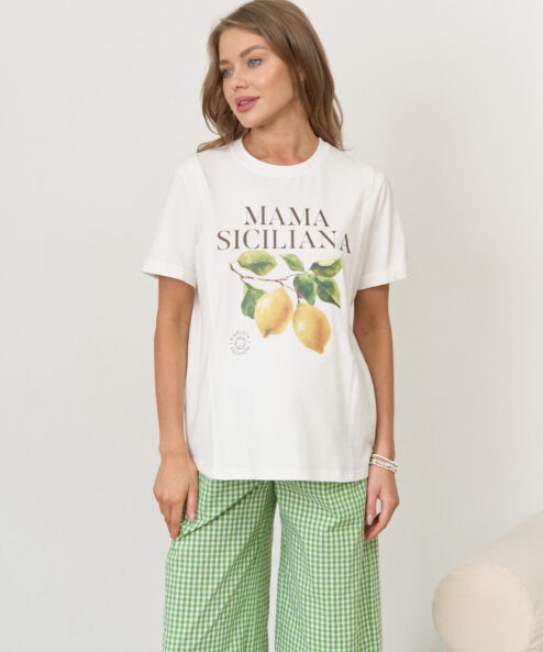 Молочная футболка для будущих и кормящих мам Mama Siciliana