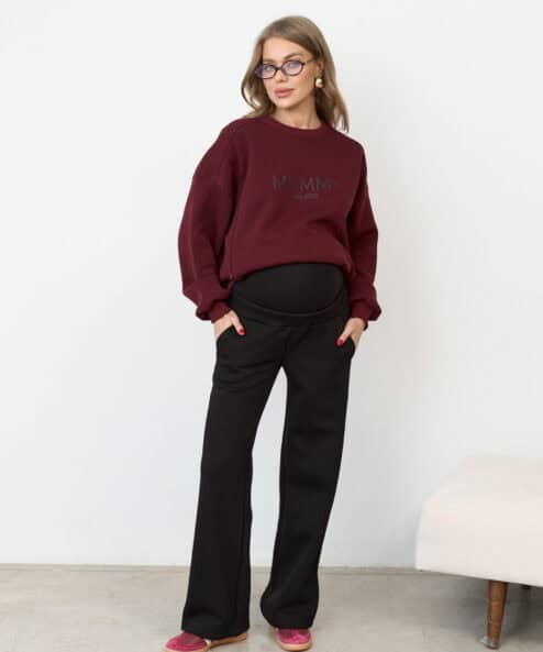 Черные теплые брюки для будущих мам Flex Warm
