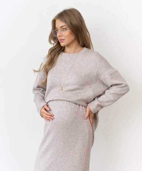 Alternative view of Кофейная теплая юбка для будущих и кормящих мам Trendy