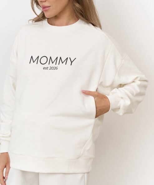 Alternative view of Молочный свитшот для будущих и кормящих мам MOMMY est 2026