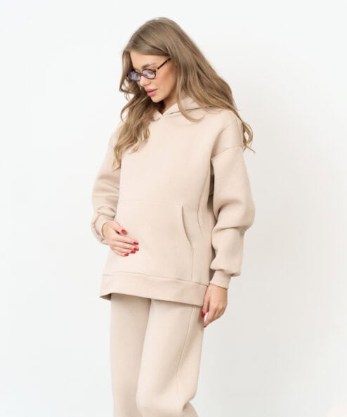 Теплое худи в цвете латте для будущих и кормящих мам Juna Warm Теплое худи в цвете латте для будущих и кормящих мам Juna Warm — изображение 5