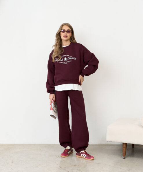 Сливовый теплый свитшот для будущих и кормящих мам Stylish Mommy Сливовый теплый свитшот для будущих и кормящих мам Stylish Mommy — изображение 5