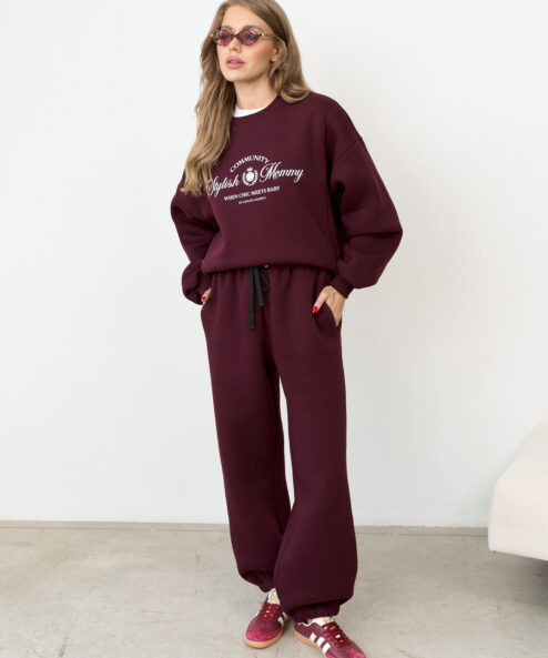 Сливовые теплые брюки для будущих и кормящих мам Trix Warm — изображение 4