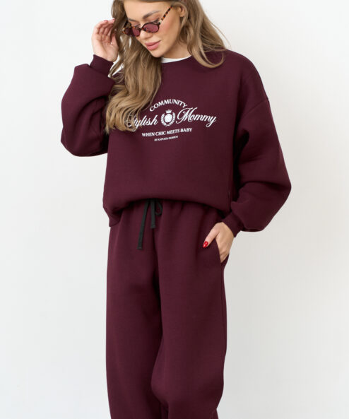 Сливовый теплый свитшот для будущих и кормящих мам Stylish Mommy Сливовый теплый свитшот для будущих и кормящих мам Stylish Mommy — изображение 6