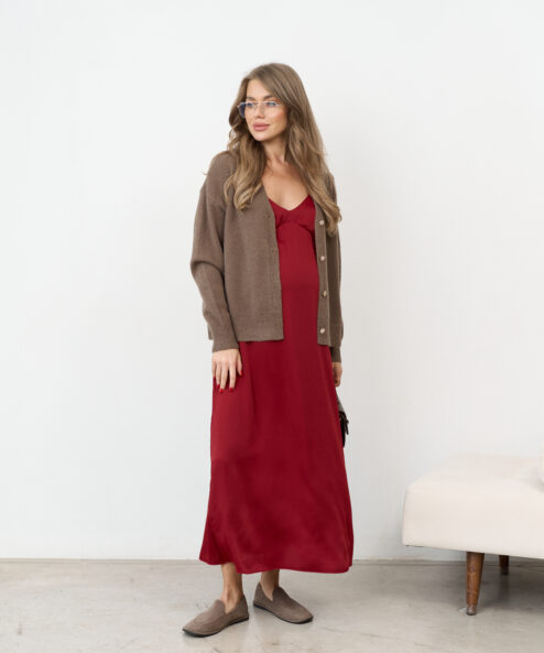 Брусничное платье для будущих и кормящих мам Karmen NEW — изображение 11