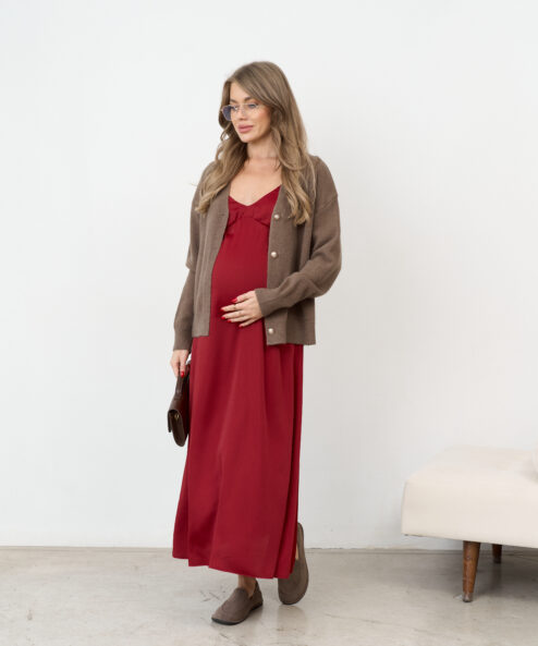 Брусничное платье для будущих и кормящих мам Karmen NEW — изображение 13