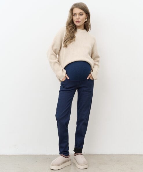Синие теплые джинсы moms для будущих мам Desire Warm