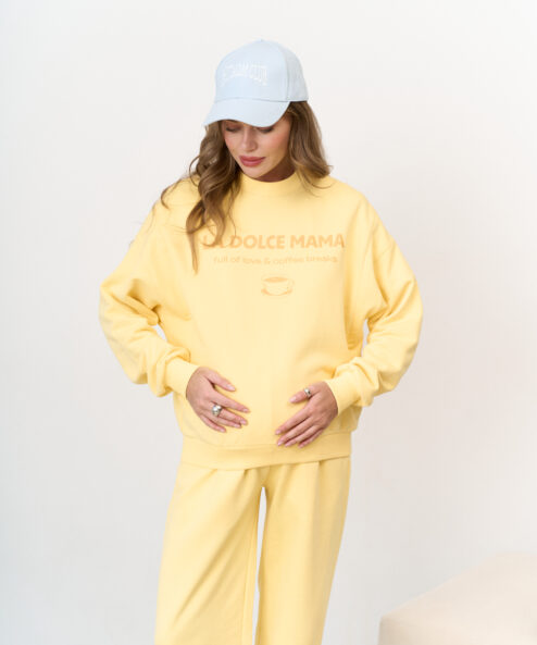 Желтый свитшот для будущих и кормящих мам La dolce mama — изображение 10