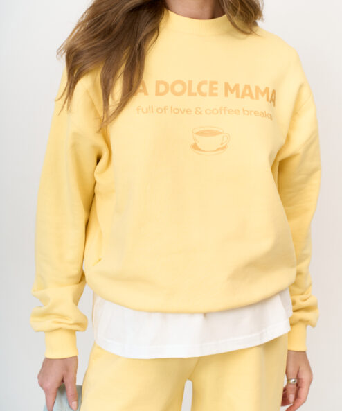 Желтый свитшот для будущих и кормящих мам La dolce mama — изображение 6